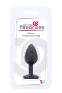 Korek Analny Silikon Diamond Plug Czarny Różowy Diament