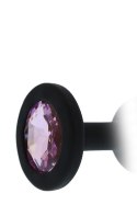 Korek Analny Silikon Diamond Plug Czarny Różowy Diament