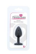 Korek Analny Silikon Diamond Plug Czarny Różowy Diament