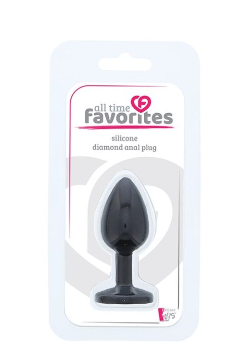 Korek Analny Silikon Diamond Plug Czarny Różowy Diament