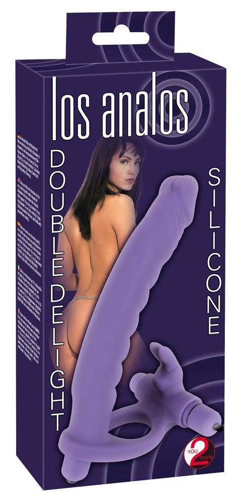 Dildo podwójna penetracja silikonowy masażer ring