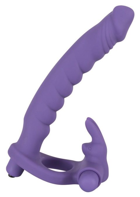 Dildo podwójna penetracja silikonowy masażer ring