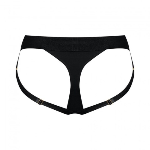 Czarne sexowne majtki push up strap-on uprząż S