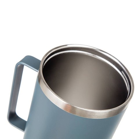 STALOWY KUBEK TERMICZNY TERMOS 1200ml Z RĄCZKĄ I SŁOMKĄ BANQUET TWAIN SZARY