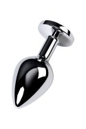 Silver anal plug with gem, turquoise