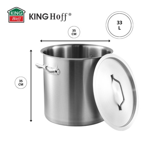 GARNEK GASTRONOMICZNY Z POKRYWĄ STALOWĄ 33L KINGHOFF KH-1964