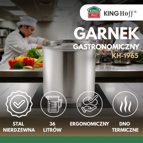GARNEK GASTRONOMICZNY Z POKRYWĄ STALOWĄ 36L KINGHOFF KH-1965