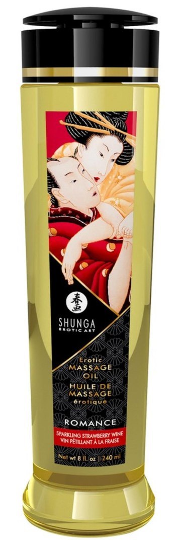 OLEJEK DO MASAŻU SHUNGA ROMANCE TRUSKAWKA SZAMPAN 240ML DLA PAR