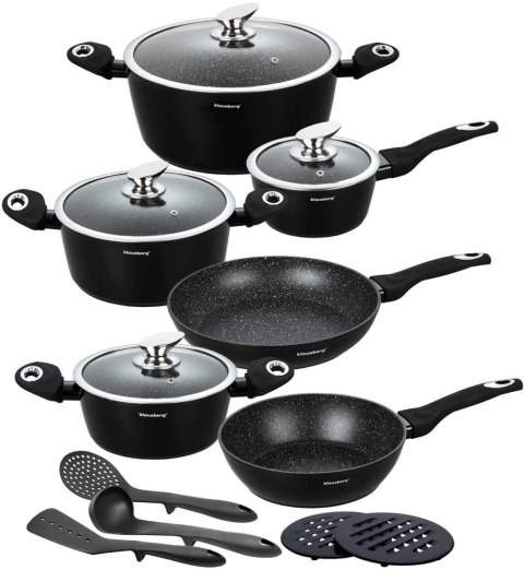 Zestaw garnków granitowych Klausberg KB-7322 15 el. indukcja marmur