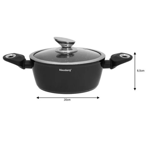 Zestaw garnków granitowych Klausberg KB-7322 15 el. indukcja marmur