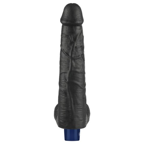 10.5" REAL SOFTEE Rechargeable TPE Vibrating Dildo(Black)