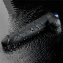 10.5" REAL SOFTEE Rechargeable TPE Vibrating Dildo(Black)