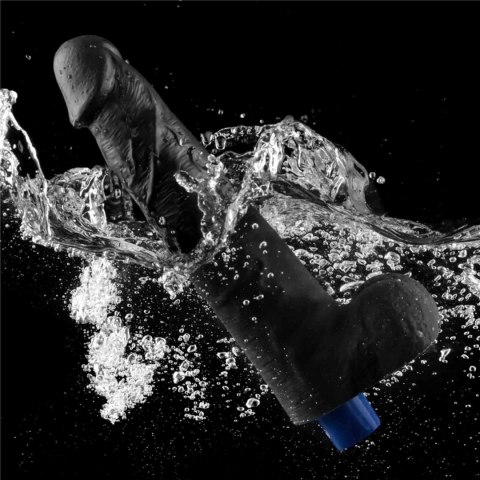 10.5" REAL SOFTEE Rechargeable TPE Vibrating Dildo(Black)