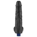 10" REAL SOFTEE Rechargeable TPE Vibrating Dildo(Black)