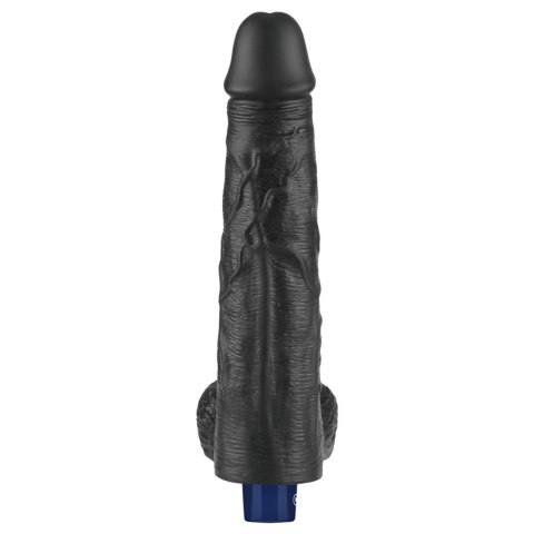 10" REAL SOFTEE Rechargeable TPE Vibrating Dildo(Black)