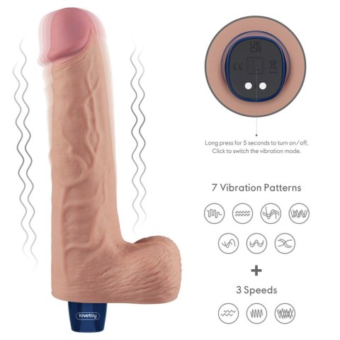 10" REAL SOFTEE Rechargeable TPE Vibrating Dildo(Flesh)