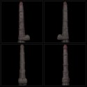 16'' Dual Layered Bendable Silicone Cock XXL(Black)