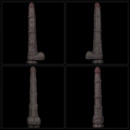 16'' Dual Layered Bendable Silicone Cock XXL(Black)