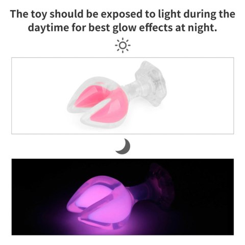 Gemoria Silicone Butt Plug - Dual Crescent (Glow-In-The-Dark)