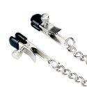 Metallic Silver Collar With Nipple Clamp