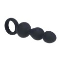 Beaded Silicone Anal Probe with Loop - Black