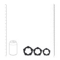Beaded Silicone Cockring Set of 3 - S/M/L - Black
