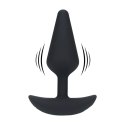 Classic Vibrating Silicone Anal Plug - M - Black