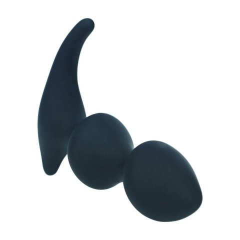 Full Double Ripple Silicone Prostate Massager - Black