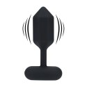Hexagonal Vibrating Silicone Anal Plug - L - Black