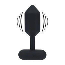 Hexagonal Vibrating Silicone Anal Plug - L - Black