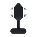 Hexagonal Vibrating Silicone Anal Plug - M - Black