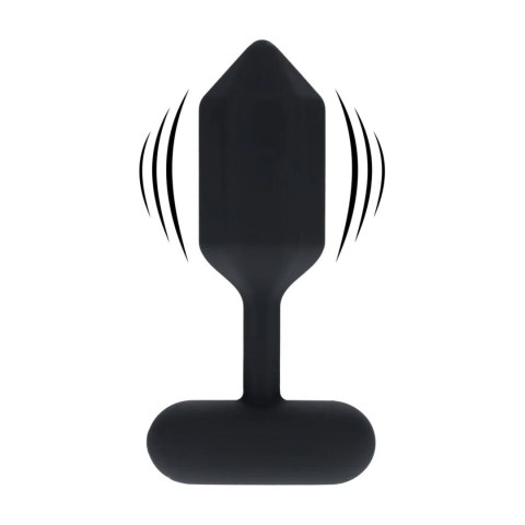 Hexagonal Vibrating Silicone Anal Plug - M - Black
