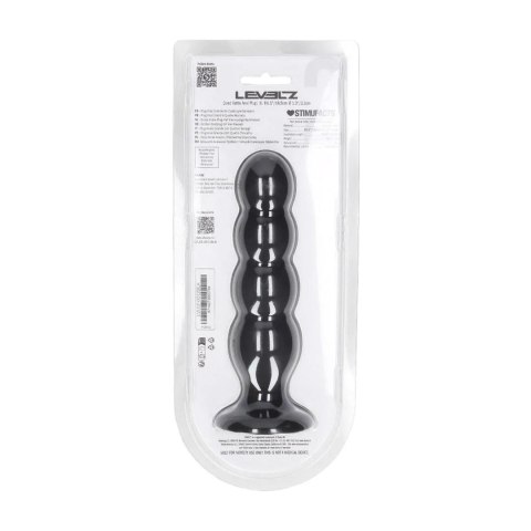 Quad Rattle Liquid Silicone Anal Plug - XL - Black
