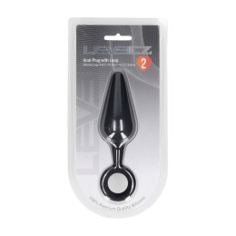 Silicone Anal Plug with Loop - L - Black
