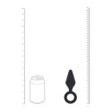 Silicone Anal Plug with Loop - M - Black