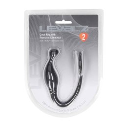 Silicone Cockring with Prostate Stimulator - S - Black