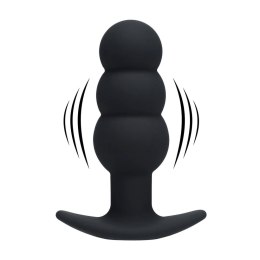 Tri Bulb Vibrating Silicone Anal Plug - Black