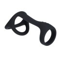 Tri O Silicone Shaft Cock and Ball Ring - Black