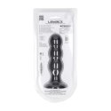 Tri Rattle Liquid Silicone Anal Plug - L - Black