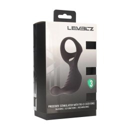 Vibrating Silicone Prostate Stimulator with Tri O Cockring - Black