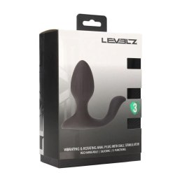 Vibrating and Rotating Silicone Anal Plug with Ball Stimulator - Black