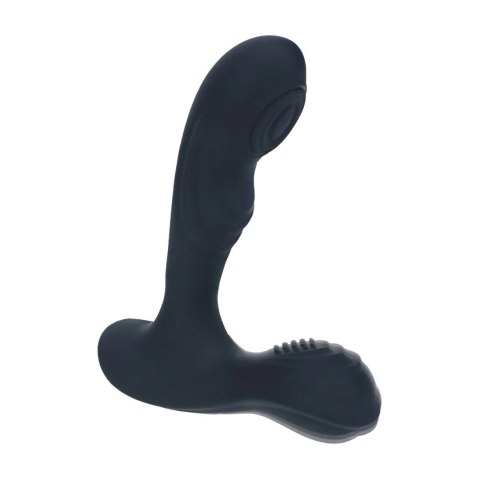 Vibrating and Tapping Silicone Prostate Massager with Ball Stimulator - Black