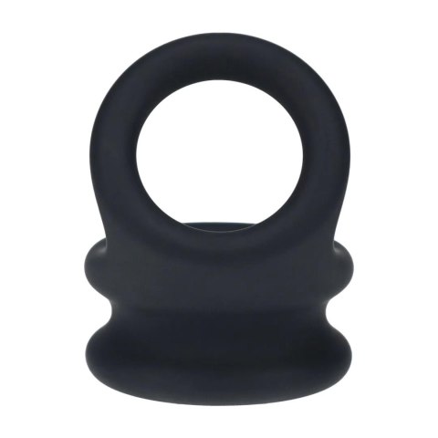 Wide Double O Silicone Cockring - L - Black