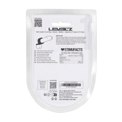 Wide Double O Silicone Cockring - M - Black