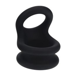 Wide Double O Silicone Cockring - S - Black