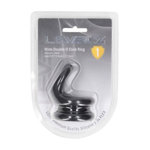 Wide Double O Silicone Cockring - S - Black