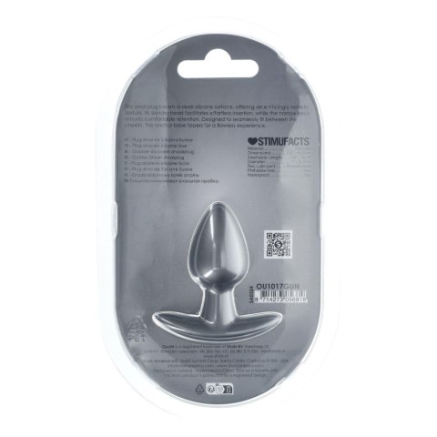 Korek analny silikonowy Small 6,5 cm Gunmetal – elegancki plug