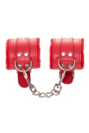 Anonymo handcuffs, PU leather, red, 27 cm