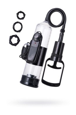 A-TOYS, Penis Pump Coal, with vibro, PVC, Transparent, 22,8 cm