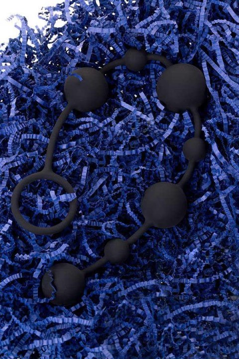 Anal beads Toyfa A-toys Coron, with balls, silicone, black, 35,9 cm